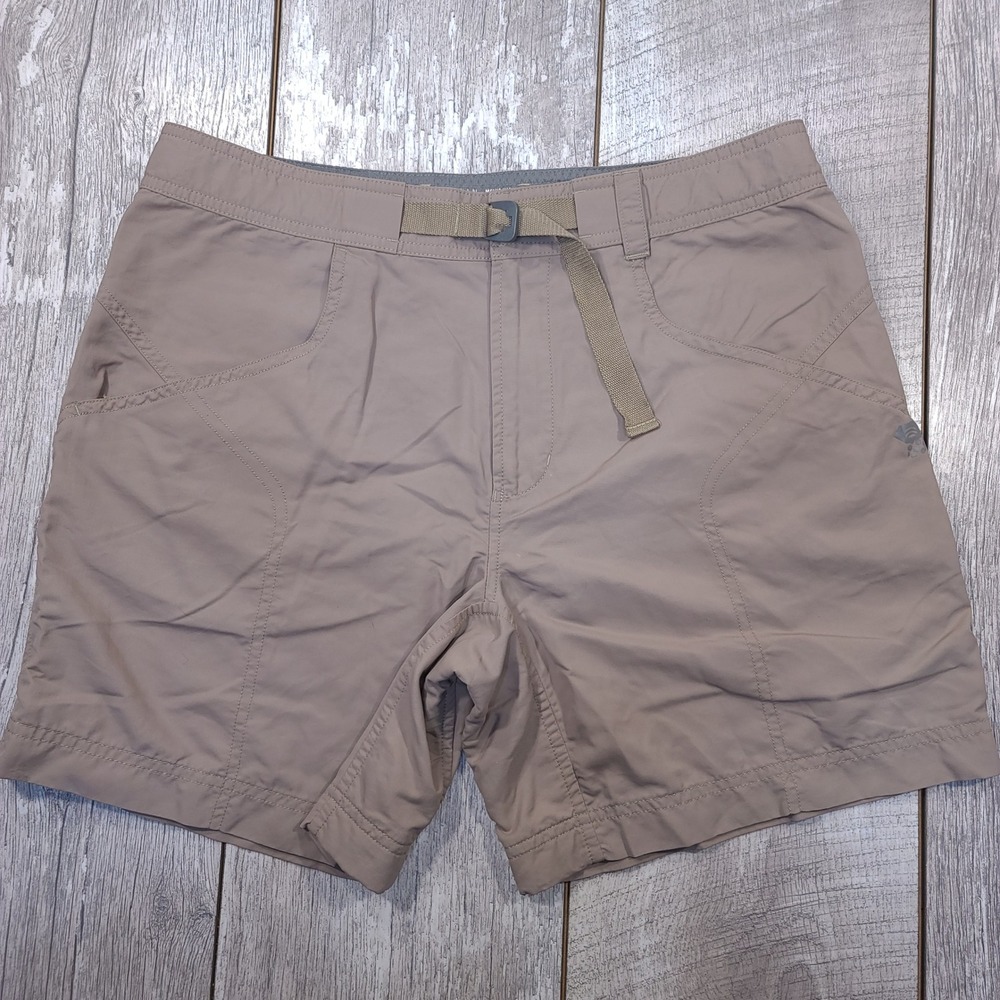 Mountain Hardwear Hiking Shorts Mens 32 Tan Nylon Belted Trail Outdoor OM5393